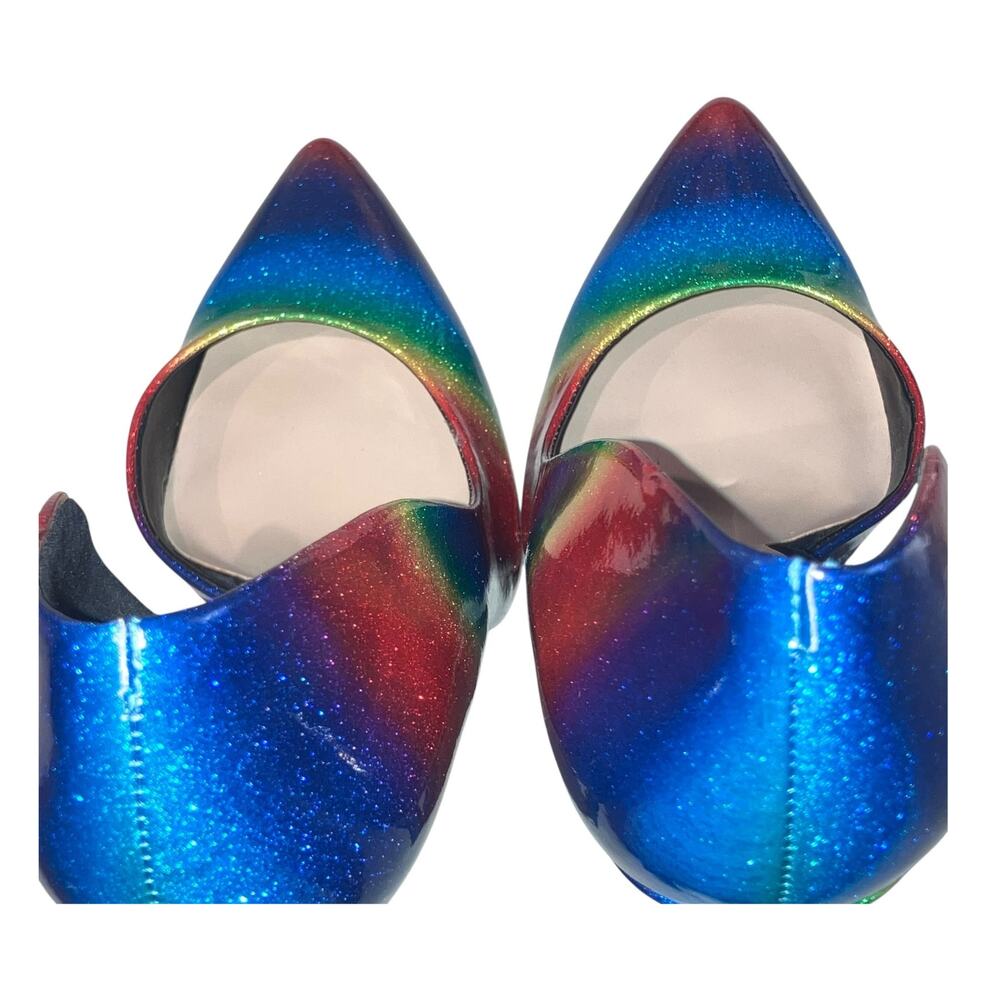 Mix No. 6 Aradowia Glossy Rainbow High Heel Stiletto Pumps-size 6.5 - Picture 10 of 12